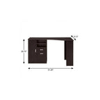 51" Espresso Wood Pedestal Computer Desk With Two Drawers