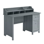 47" Gray Wood Pedestal Writing Desk
