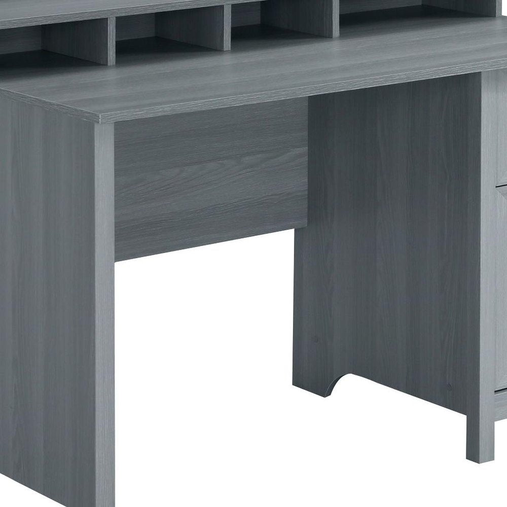 47" Gray Wood Pedestal Writing Desk