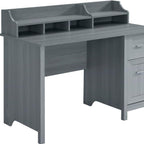 47" Gray Wood Pedestal Writing Desk