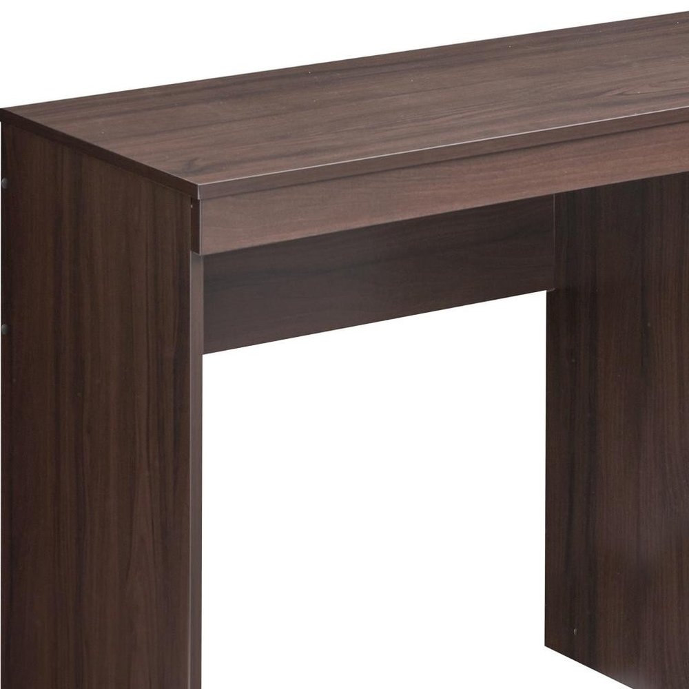 48" Espresso Wood Pedestal Computer Desk With Two Drawers