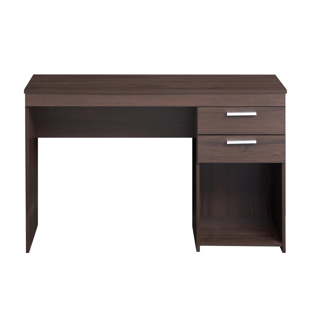 48" Espresso Wood Pedestal Computer Desk With Two Drawers