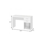 48" White Wood Pedestal Computer Desk With Two Drawers