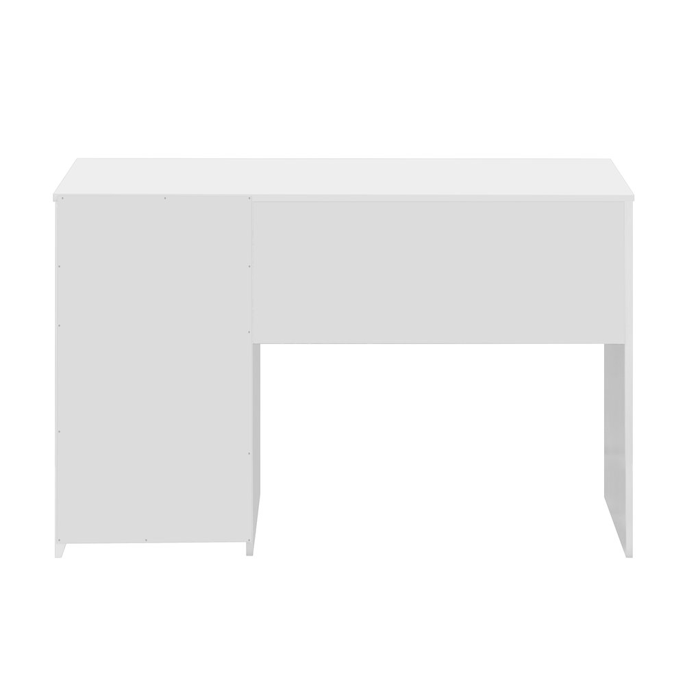 48" White Wood Pedestal Computer Desk With Two Drawers