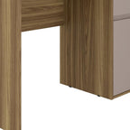 43" Walnut and Gray Wood Pedestal Computer Desk