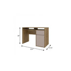 43" Walnut and Gray Wood Pedestal Computer Desk