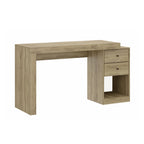 58" Natural Wood Pedestal Computer Desk With Two Drawers