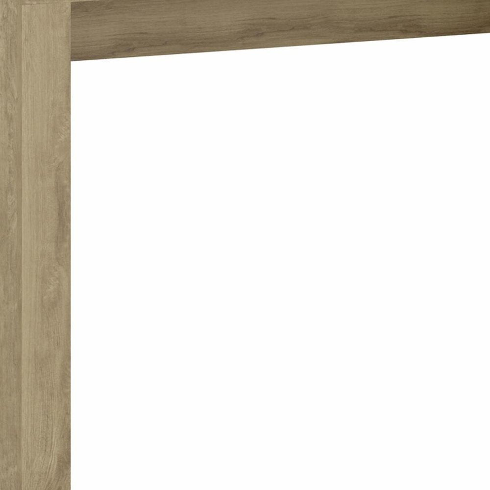 58" Natural Wood Pedestal Computer Desk With Two Drawers