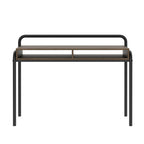 46" Walnut and Black Wood and Steel Writing Desk