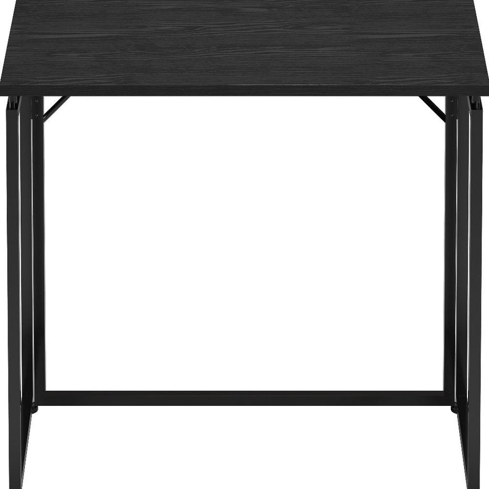 32" Black Wood and Steel Folding Writing Desk