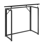 32" Black Wood and Steel Folding Writing Desk