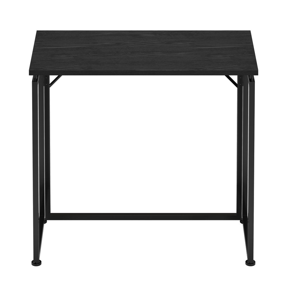 32" Black Wood and Steel Folding Writing Desk