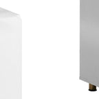 57" White and Gold Wood and Stainless Steel Pedestal Executive Desk With Three Drawers