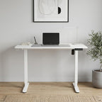 Adjustable White Wood and Steel Standing Desk