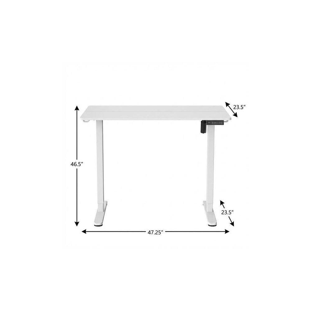 Adjustable White Wood and Steel Standing Desk