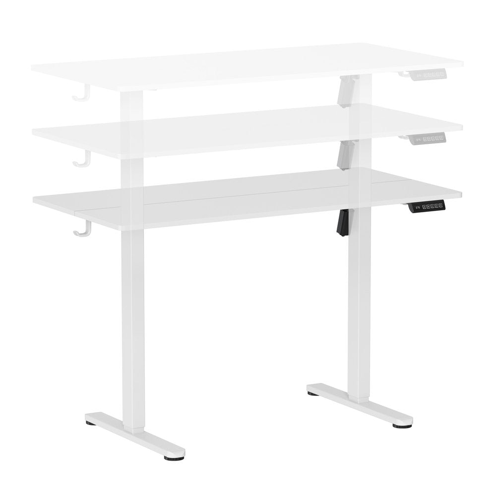 Adjustable White Wood and Steel Standing Desk