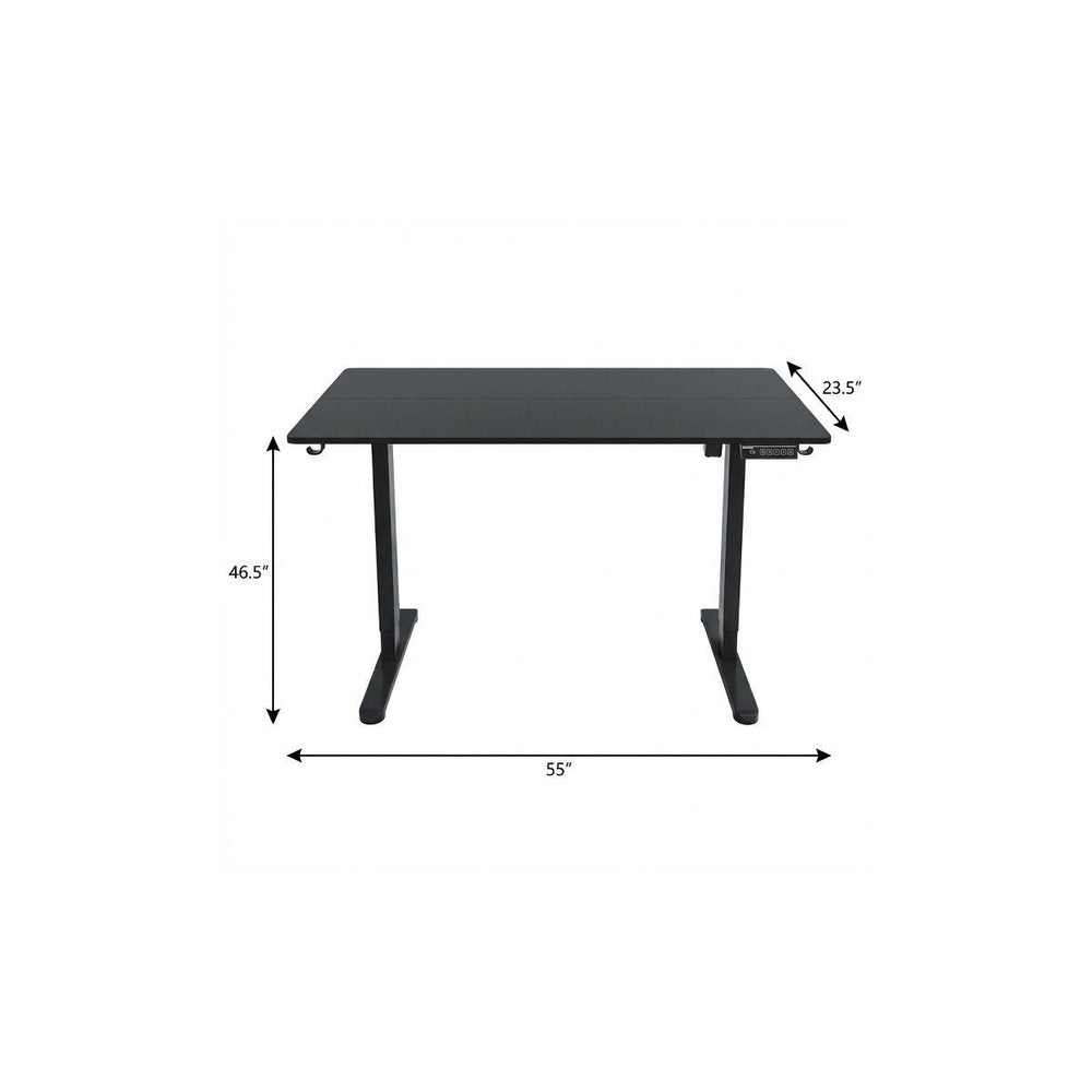 Adjustable Black Wood and Steel Standing Desk