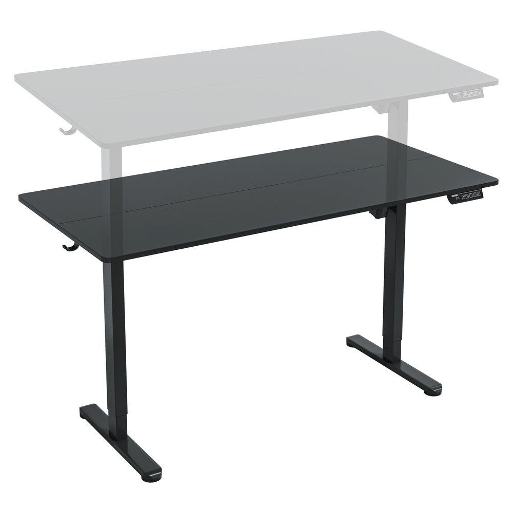 Adjustable Black Wood and Steel Standing Desk