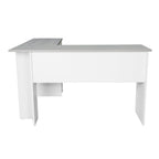 54" White And Gray Wood L Shape Computer Desk