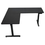 Adjustable Black Wood and Steel L Shape Standing Desk