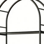 72" Black Metal And Wood Adjustable Three Tier Etagere Bookcase