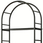 72" Black Metal And Wood Adjustable Three Tier Etagere Bookcase