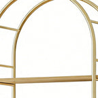 72" White Metal And Wood Adjustable Three Tier Etagere Bookcase