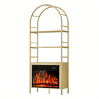 72" White Metal And Wood Adjustable Three Tier Etagere Bookcase