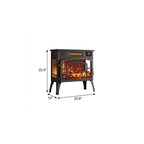 23" Black Steel Electric Fireplace With Mantle