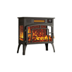 23" Black Steel Electric Fireplace With Mantle