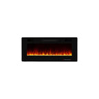 36" Black Metal Electric Fireplace