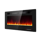 42" Black Metal Electric Fireplace