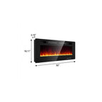 50" Black Metal Electric Fireplace