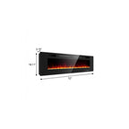 72" Black Metal Electric Fireplace