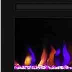 72" Black Faux Crystals Metal Electric Fireplace
