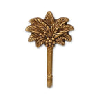 4" Antiqued Gold Cast Iron Palm Tree Wall Hook