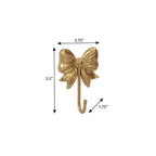 4" Gold Cast Iron Bow Wall Hook