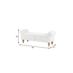 55" White and Brown Corduroy and Solid Wood Upholstered Storage Bench With Flip Top