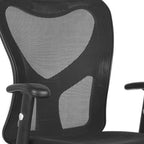 Black And Silver Adjustable Height Swivel Rolling Office Chair