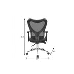 Black And Silver Adjustable Height Swivel Rolling Office Chair