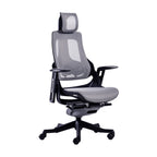 Gray And Black Adjustable Height Swivel Rolling Executive Office Chair