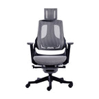 Gray And Black Adjustable Height Swivel Rolling Executive Office Chair
