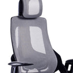 Gray And Black Adjustable Height Swivel Rolling Executive Office Chair