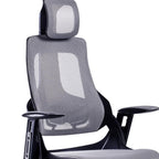Gray And Black Adjustable Height Swivel Rolling Executive Office Chair