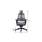 Gray And Black Adjustable Height Swivel Rolling Executive Office Chair