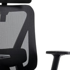 Black And Silver Adjustable Height Swivel Rolling Office Chair