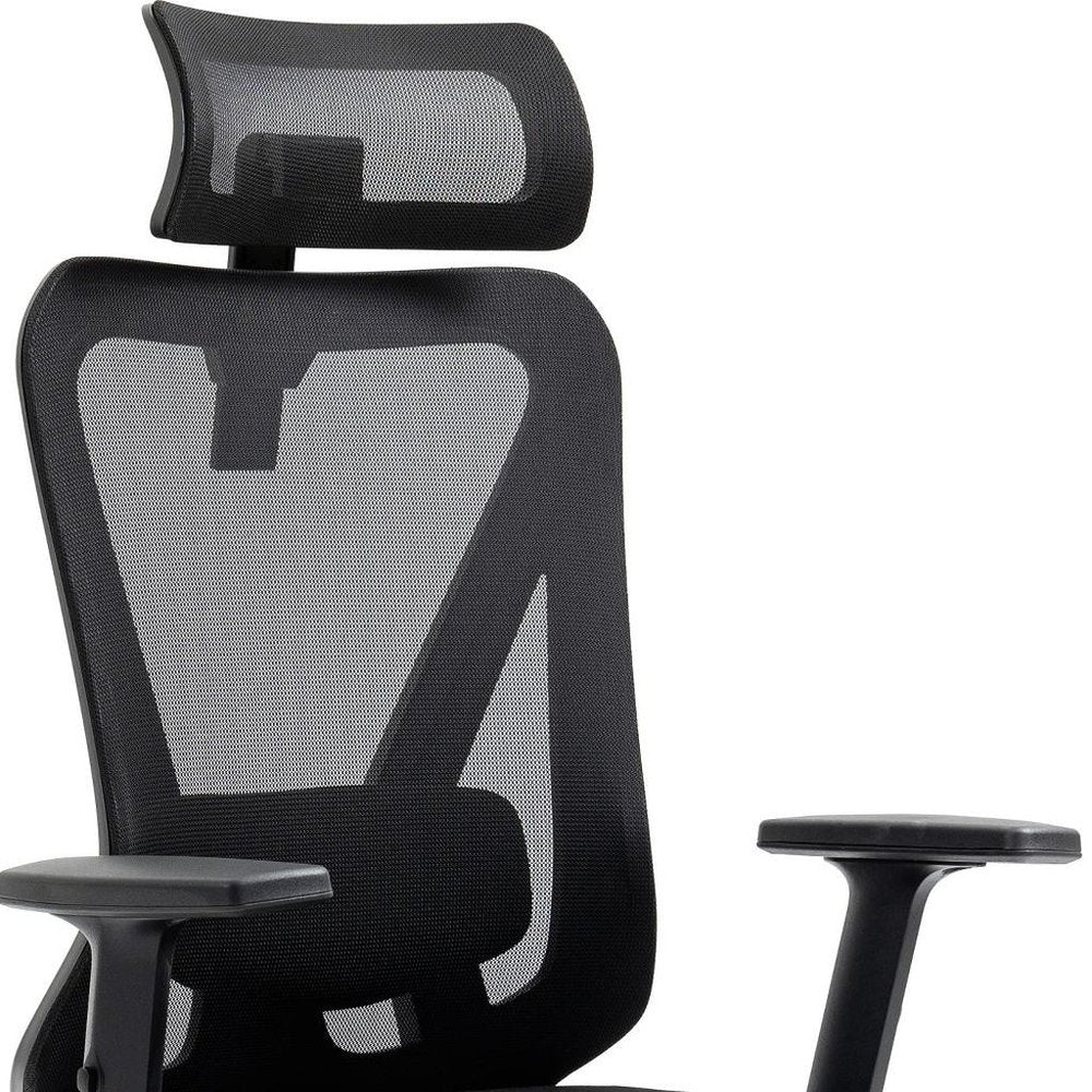 Black And Silver Adjustable Height Swivel Rolling Office Chair
