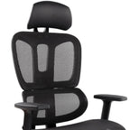 Black Adjustable Height Swivel Rolling Office Chair With Footrest