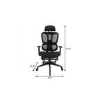 Black Adjustable Height Swivel Rolling Office Chair With Footrest