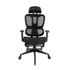 Black Adjustable Height Swivel Rolling Office Chair With Footrest